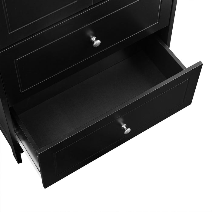 Bathroom Storage Cabinet With 2 Doors And Drawers, Adjustable Shelf