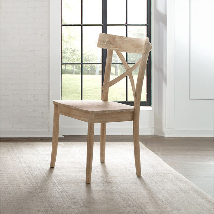 Callista - X-Back Wooden Side Chair (Set of 2) - Beach