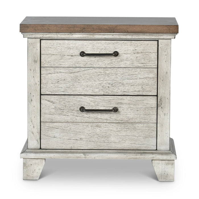 Steve Silver Bear Creek 2 Drawer Nightstand in White Smoke
