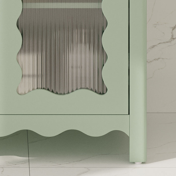 Modern Bathroom Vanity With Tempered Glass Doors