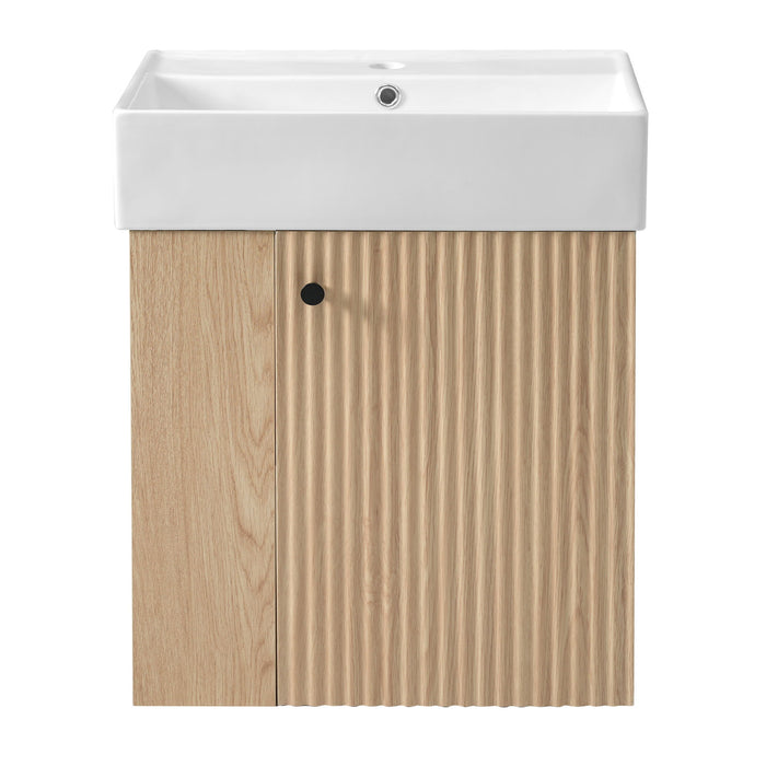 Modern Floating Bathroom Vanity With Ceramic Basin Perfect For Small Bathrooms