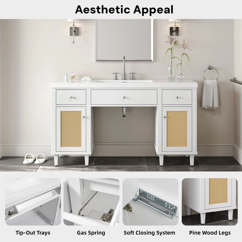 Bathroom Vanity With Sink, Spacious Storage Cabinet