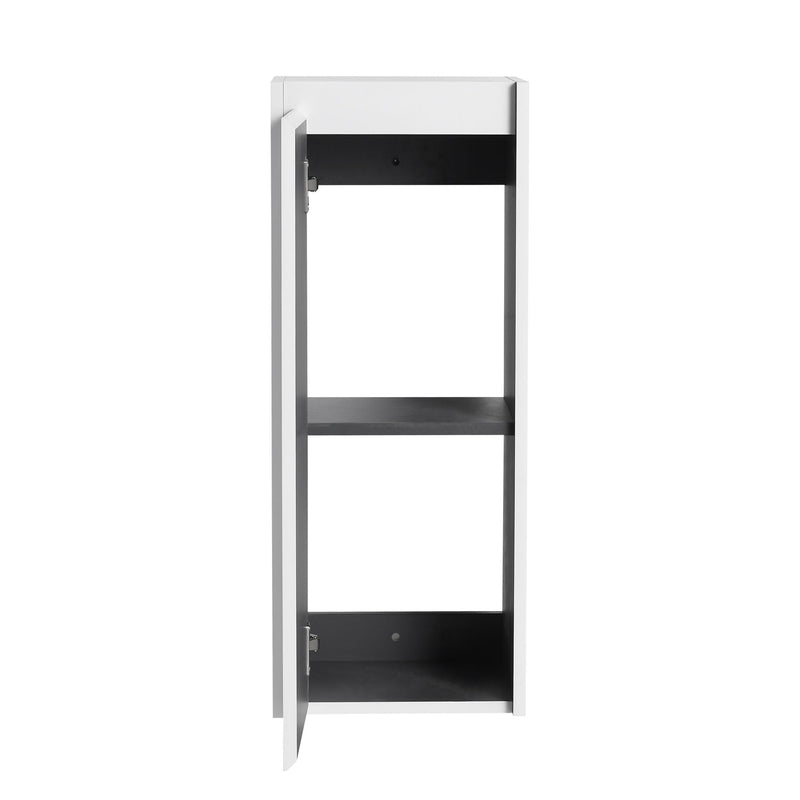 Modern Wall Mounted Bathroom Vanity With Resin Sink And Side Cabinet - Brown Ebony