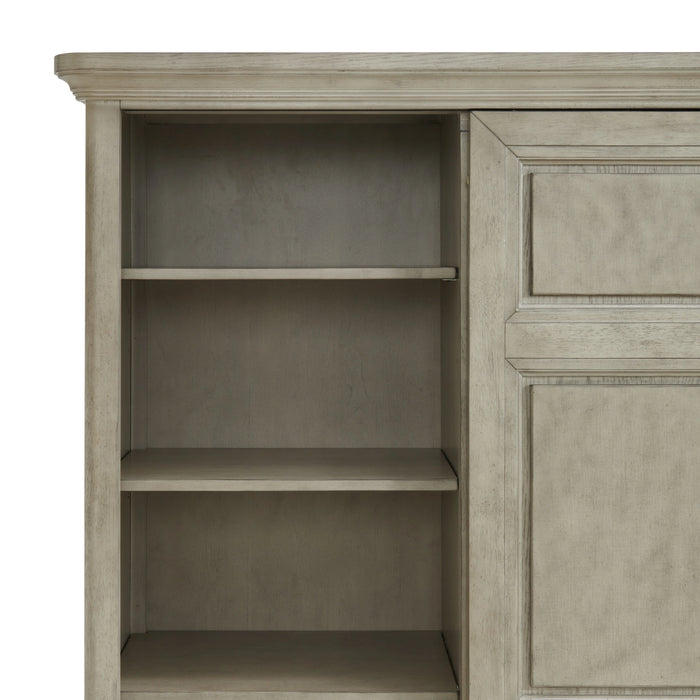 Whit-Ash 5-Drawer Door Chest in Light Grey