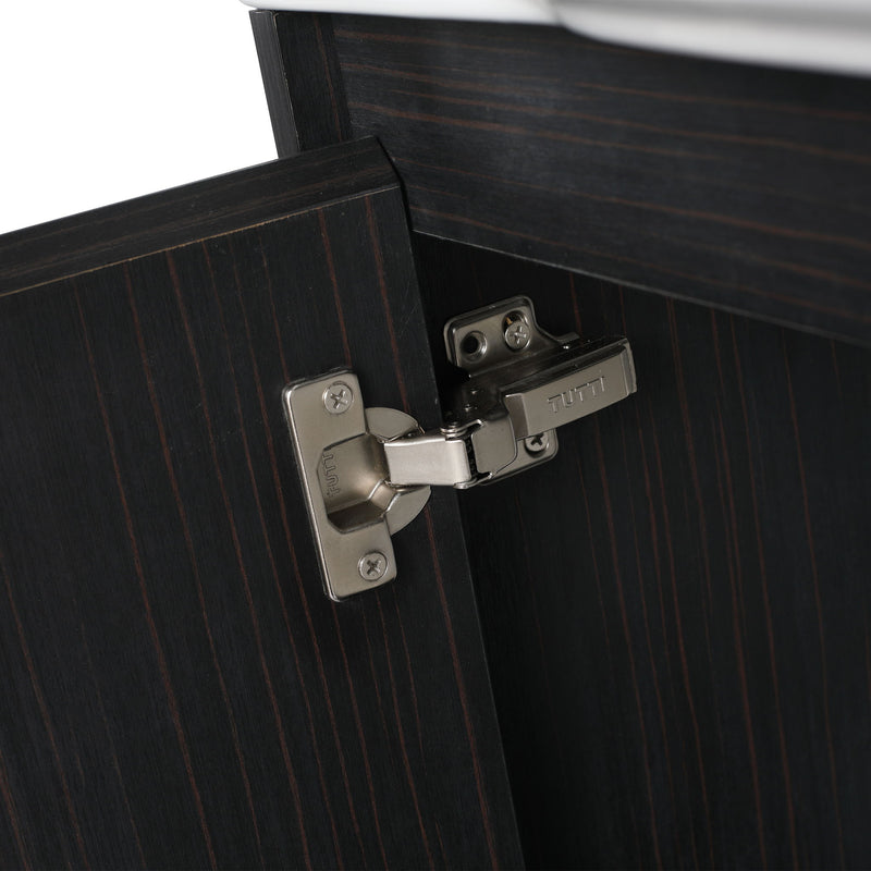 28" Wall Mounted Bathroom Vanity With Sink & Soft Close Door - Black Chestnut