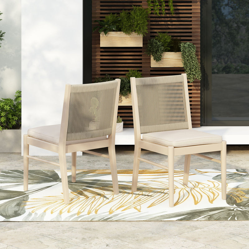 Cordoba - Dining Chair (Set of 2) Comfortable Armless Chairs - Beige