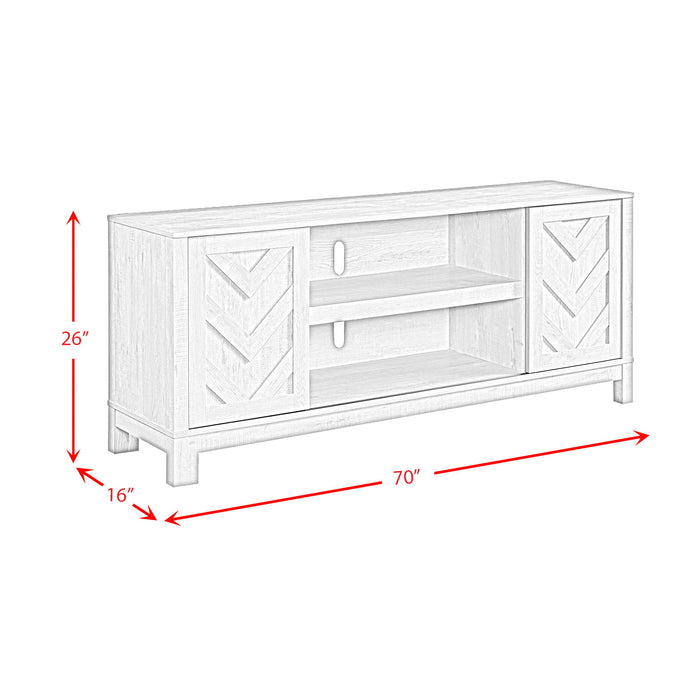 Eleanor - 70" TV Stand With Sliding Door - White
