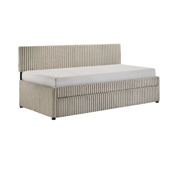 Arden Twin Daybed with Trundle in Corduroy Beige