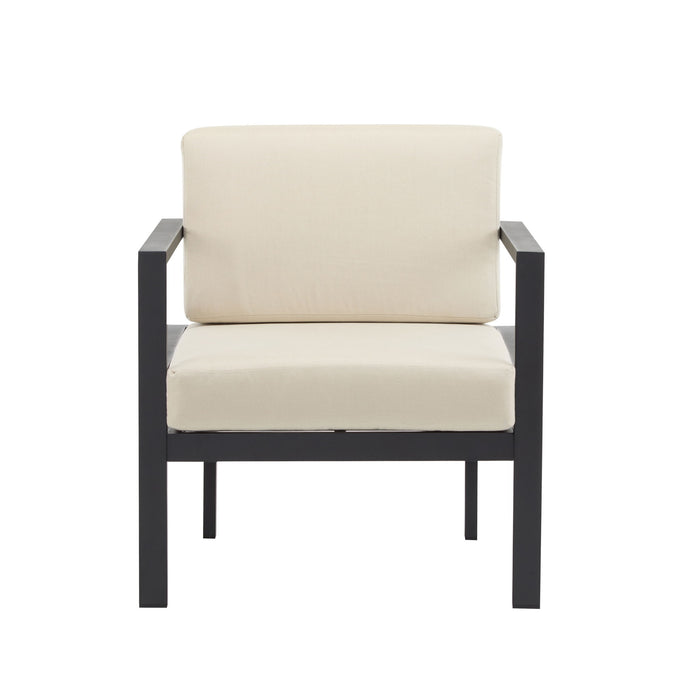 Modern Outdoor Lounge Chair With Aluminum Frame And Weather Resistant Cushions