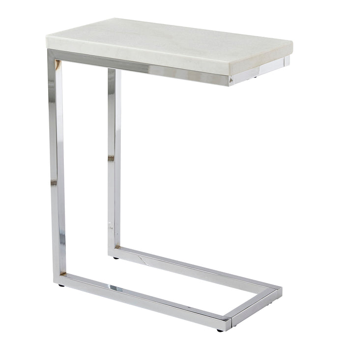 Echo - Marble Top Chairside Table - White