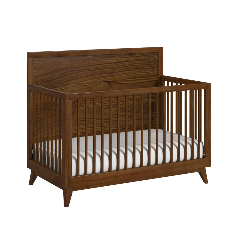 Malia - Crib With High Headboard And Guardrail - Walnut