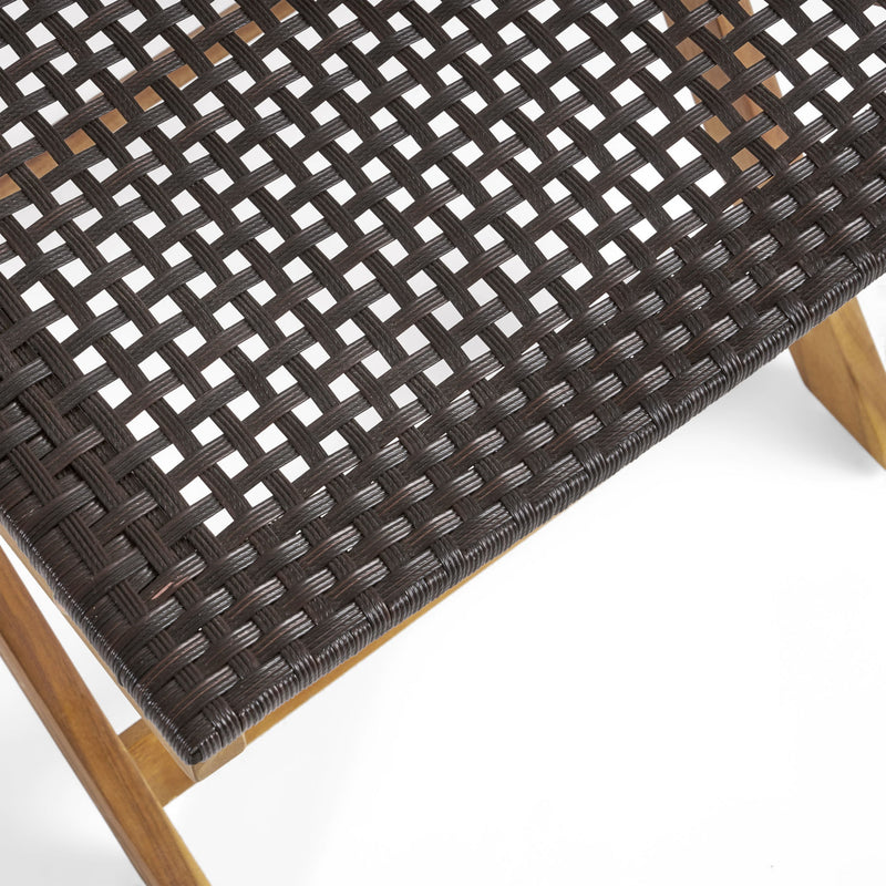 Bistro Foldable Chair With Wicker Backrest