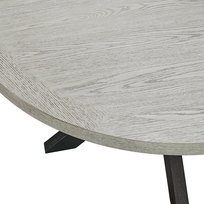 Axel Round Dining Table with Light Grey Top in Espresso
