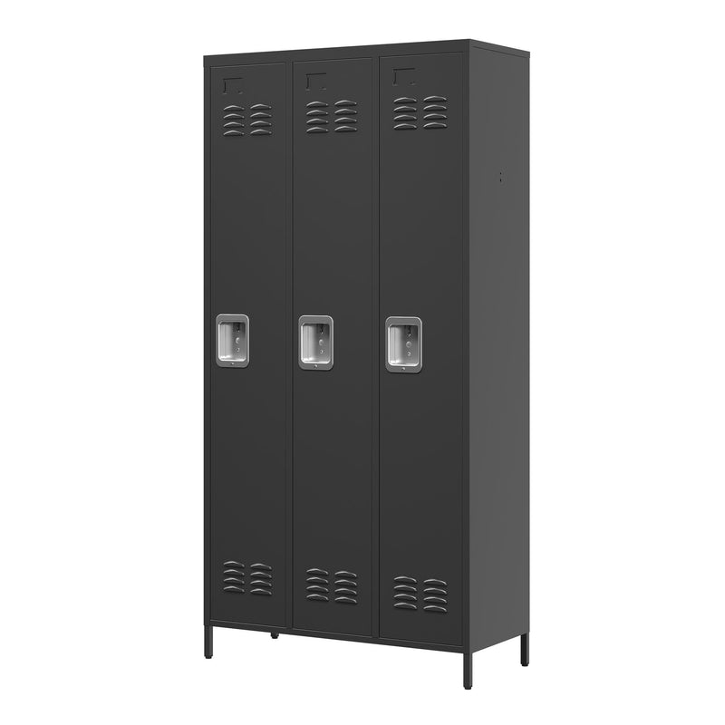 Storage Locker Cabinet With Locks For Employees, Home Gym Office School Garage - Black