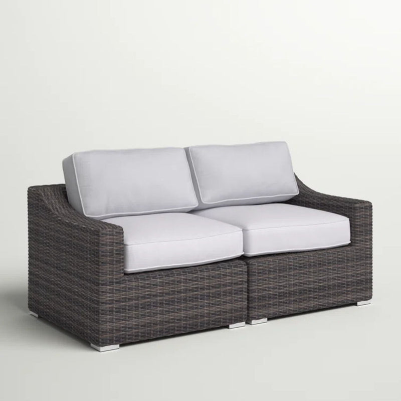 Chic Wide Outdoor Loveseat With Cushions