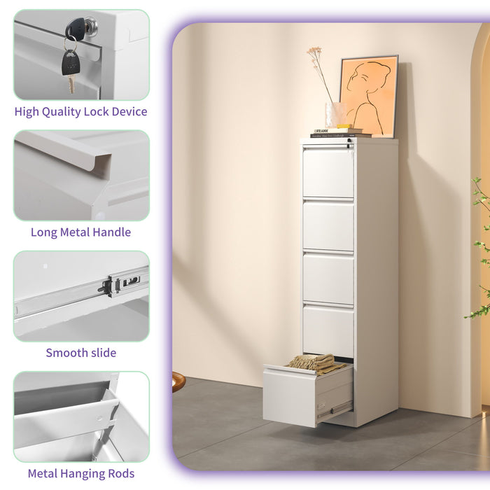 Steel Drawer Vertical File Cabinet With Lock For A4 Legal / Letter Size