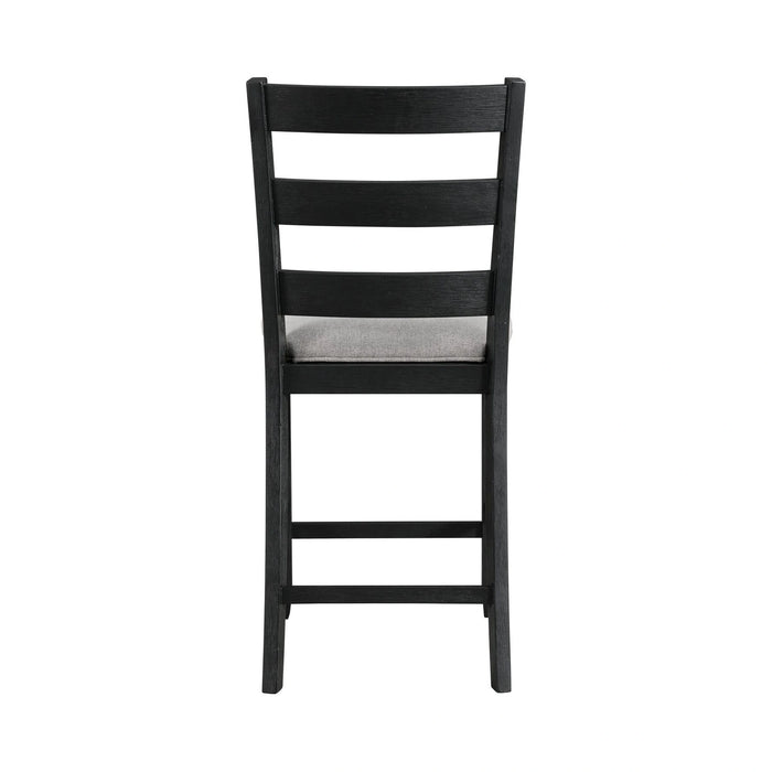 Martin Side Chair with Grey Fabric - Black Finish (2 Per Carton)