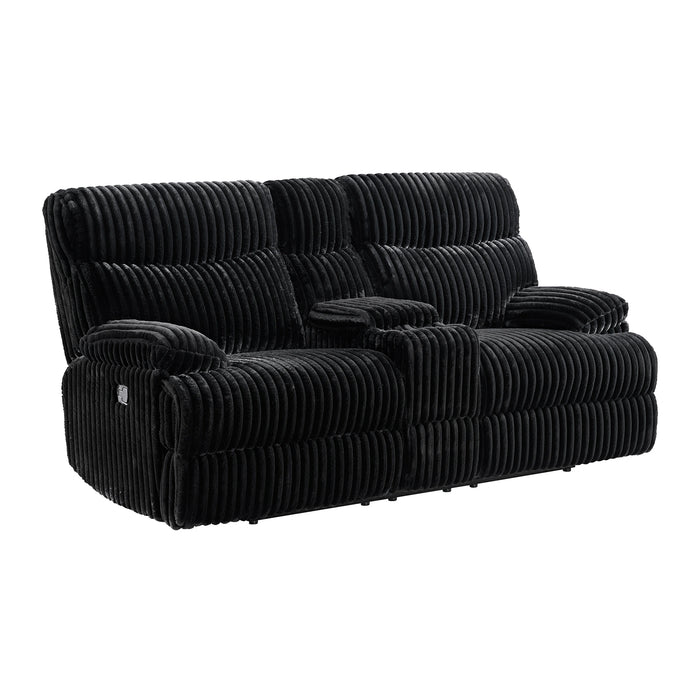 Admiral Loveseat with Console in Masis Black