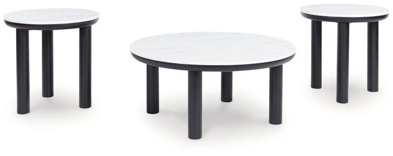 Xandrum - Occasional Table Set (Set of 3) - Black / White