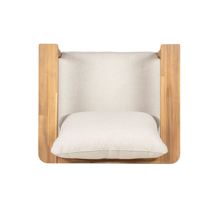 Terassi - Outdoor Lounge Chair (Set of 2) With Cushions - Beige / Light Teak
