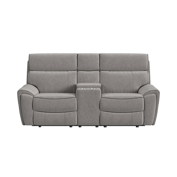 Jackpot - P1 Loveseat With Console - Explore Light Gray