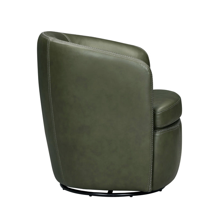 Barolo - 100% Italian Leather Swivel Club Chair (Set of 2)