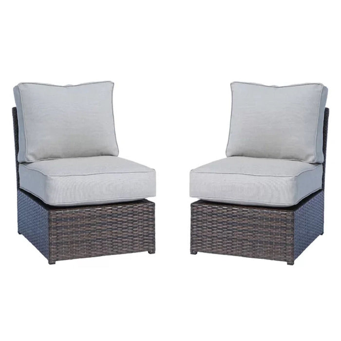 Comfortable Modern Patio Rattan Sectional Set With Cushions