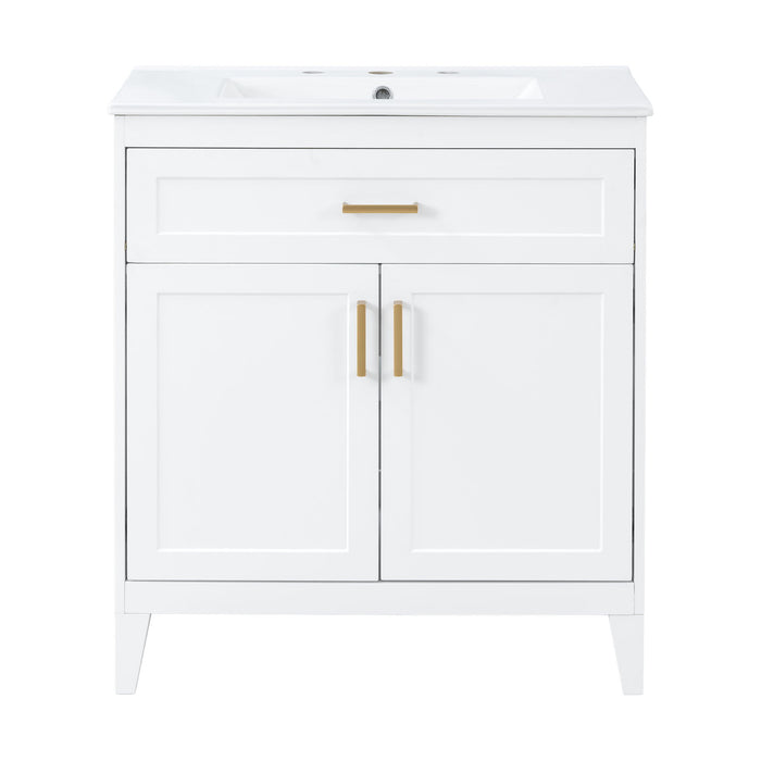 Bathroom Vanity With Sink Top, Adjustable Shelf, Door Organizers