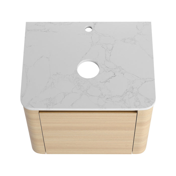 Mounted Bathroom Vanity With Art Sink, 1 Storage Shelf, Soft Close Door