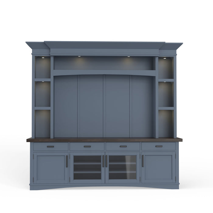 Americana Modern - TV Console with Hutch, Backpanel and LED Lights