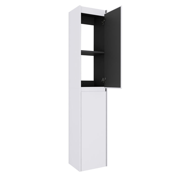 Wall Mounted Bathroom Vanity With Resin Sink And 2 Side Cabinet, 3 Soft Close Drawer - Brown Ebony