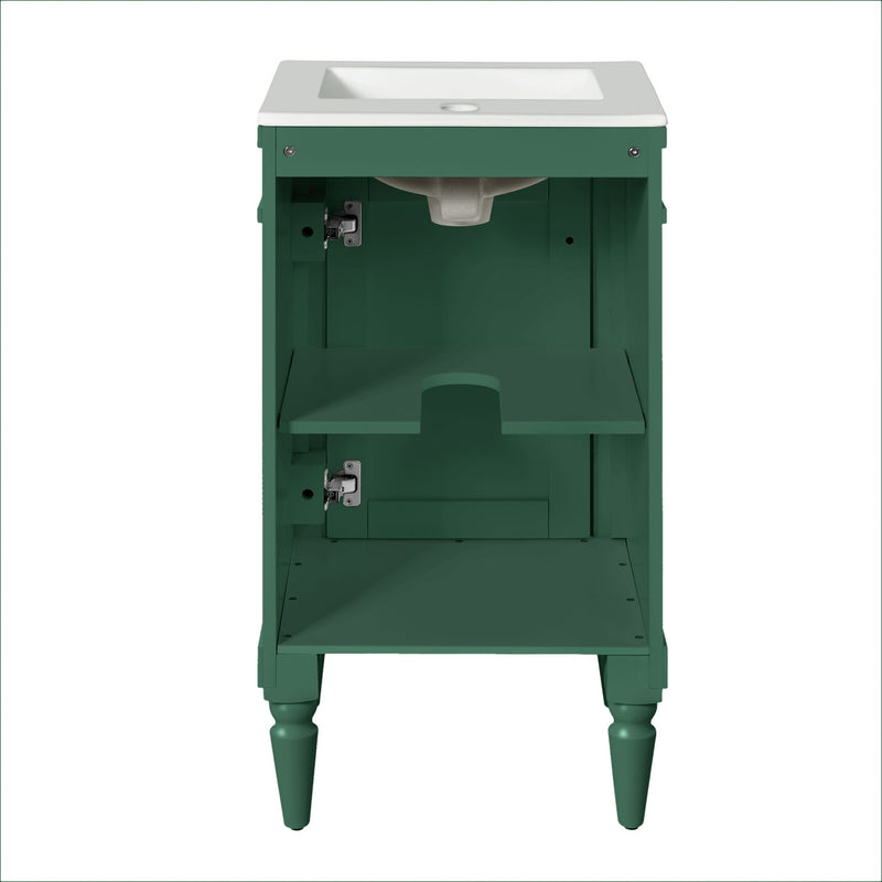 Bathroom Vanity With Sink, Storage Cabinet With Door, Drop In Sink, Compact Freestanding Design