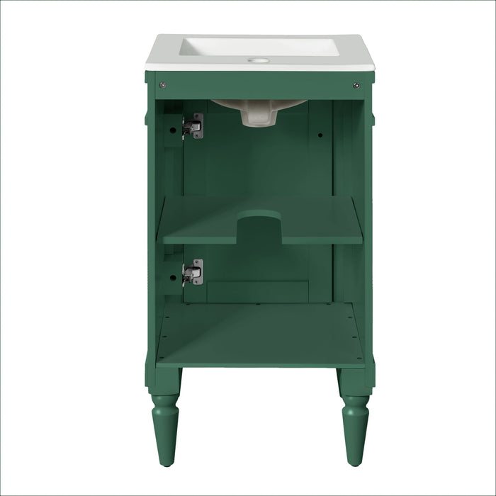 Bathroom Vanity With Sink, Storage Cabinet With Door, Drop In Sink, Compact Freestanding Design