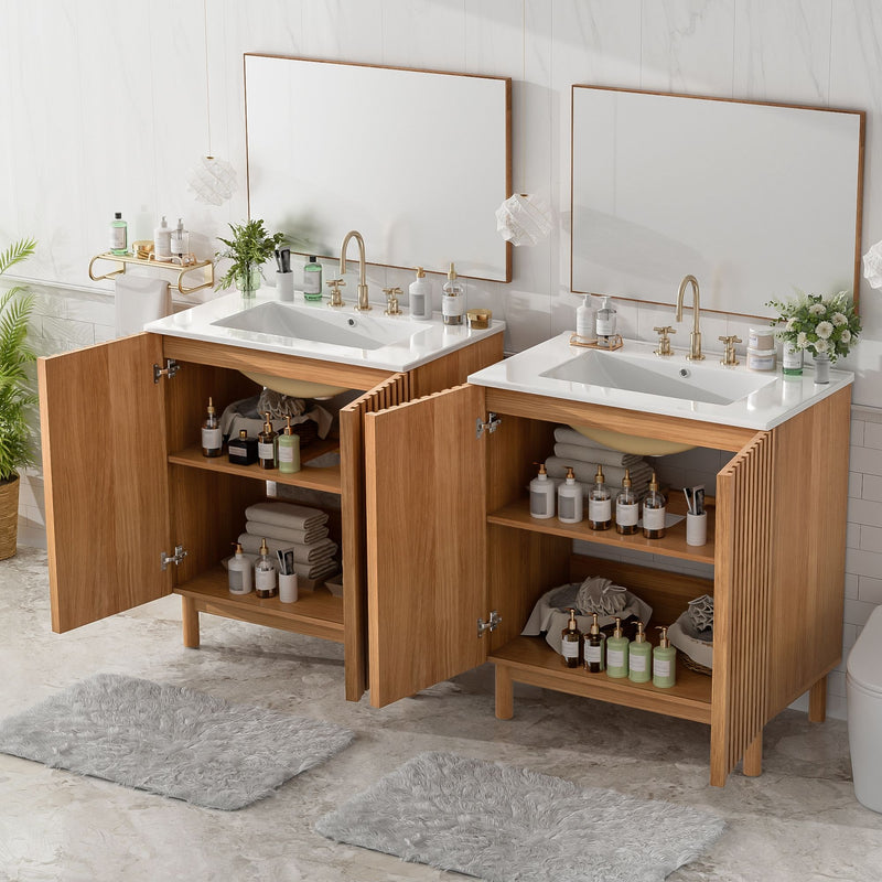 Traditional Bathroom Vanity With Ceramic Sink