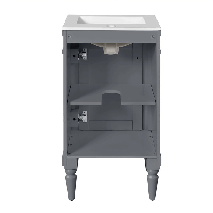 Bathroom Vanity With Sink, Storage Cabinet With Door, Drop In Sink, Compact Freestanding Design