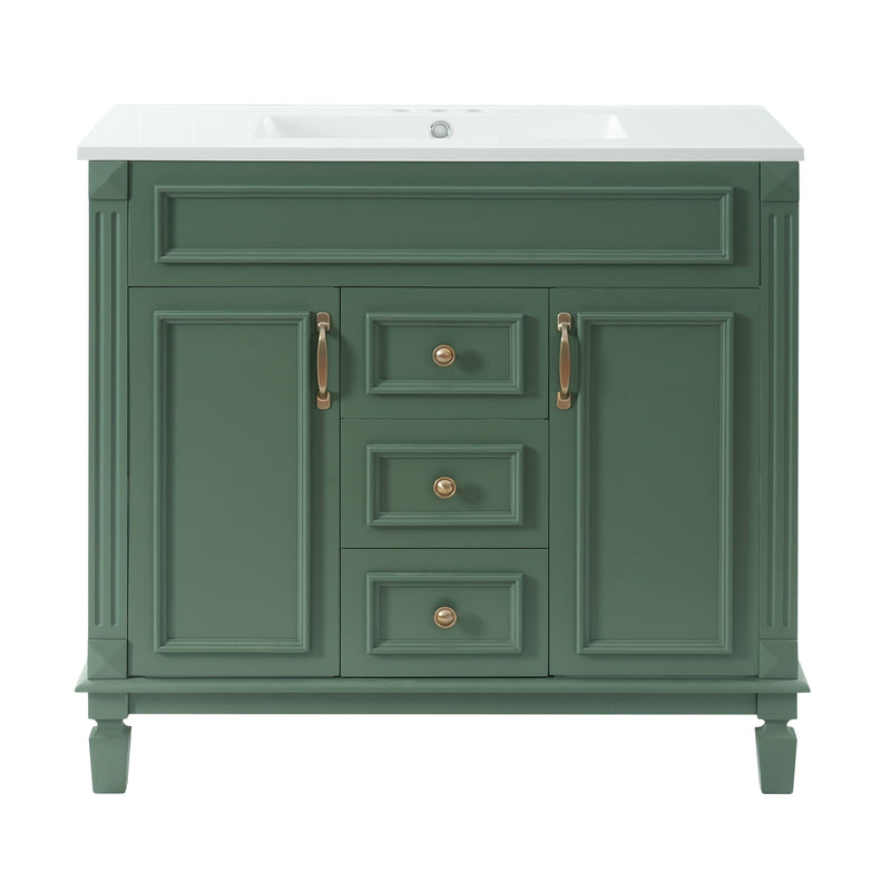 Bathroom Vanity With Top Sink, Cabinet With 2 Soft Closing Doors And Drawers
