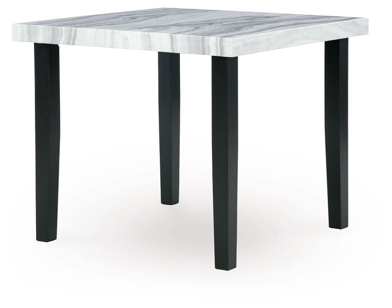 Mervannie - Square Dining Room Counter Table - Gray / Black