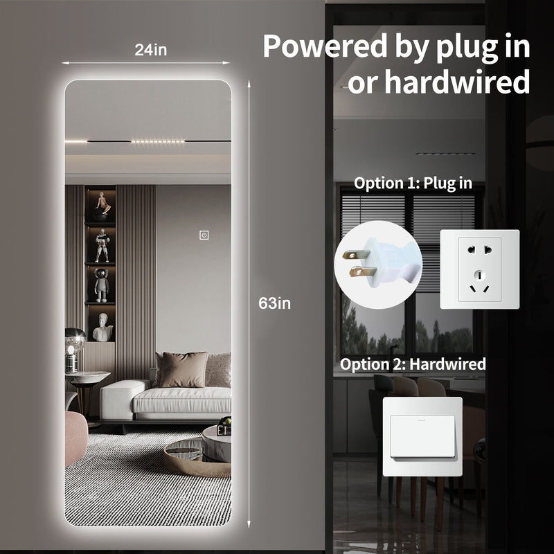 Wall Mounted LED Full Length Mirror