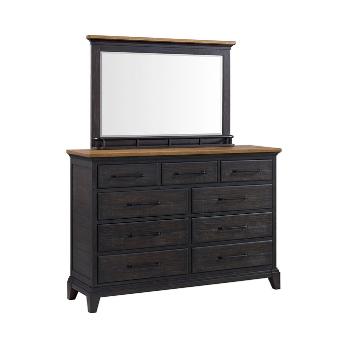 Montrose Dresser and Mirror Set in Espresso & Brown