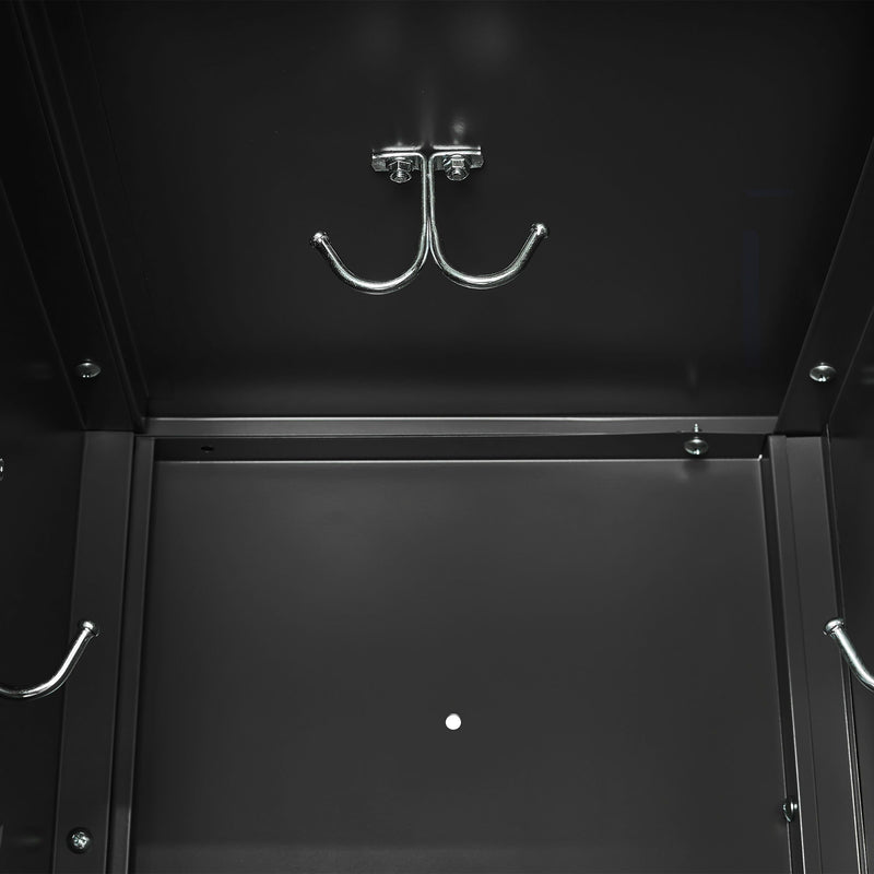 6 Door Lockers With Lock For Secure Storage - Black