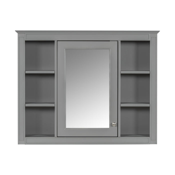 Bathroom Vanity With Mirror Cabinet, Single Sink With 2 Soft Closing Doors And 4 Drawers