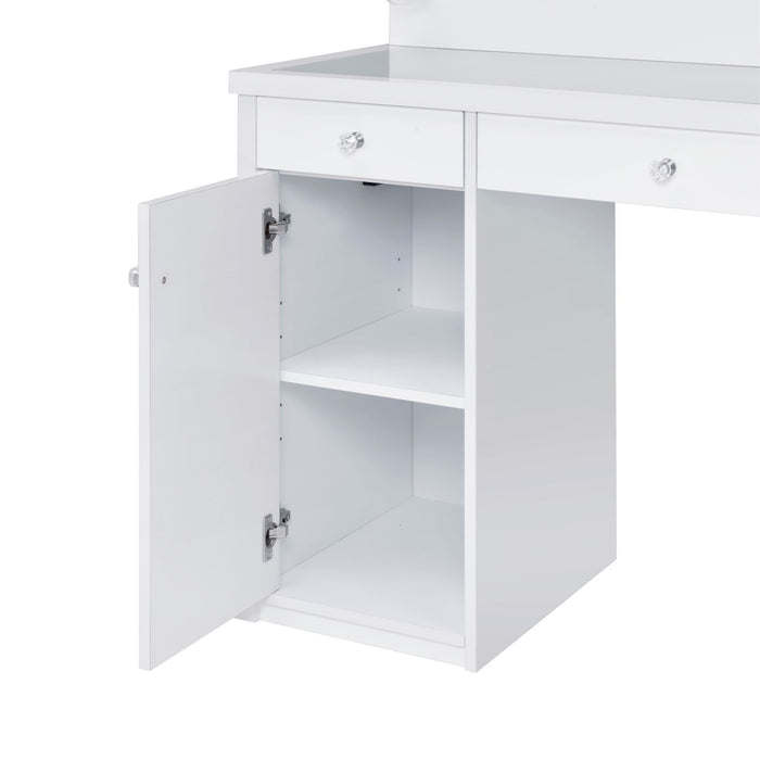 Amia - Complete Vanity With Lightbulbs - Glossy White