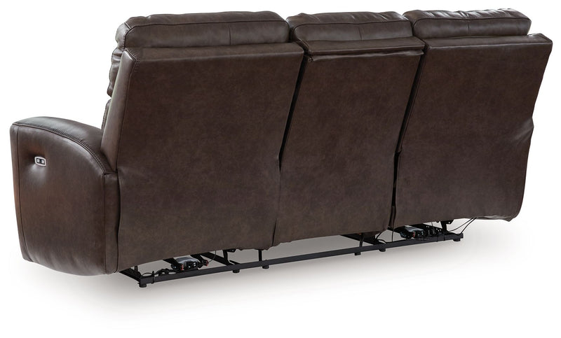 Crossplex - Power Reclining Sofa With Adjustable Headrest - Smoke