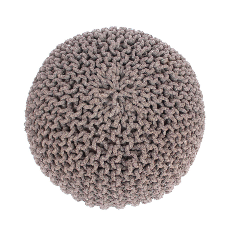 Moro - Knitted Round Pouf With Pumpkin Shape