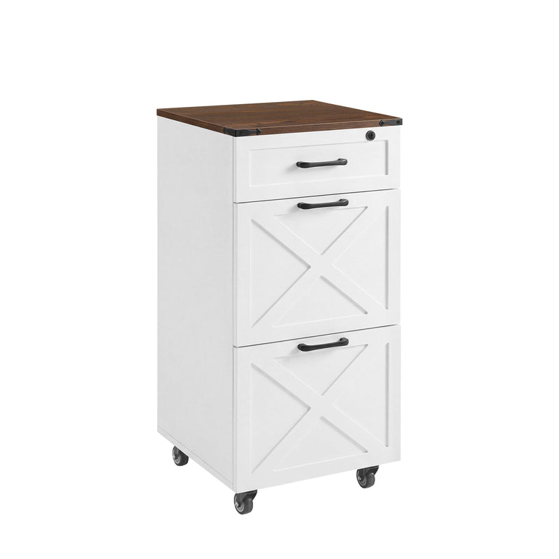 3 Drawer File Cabinet With Wheels, Vertical Rolling Storage For Letter / A4, Printer Stand & Mobile Organizer For Home Office - White