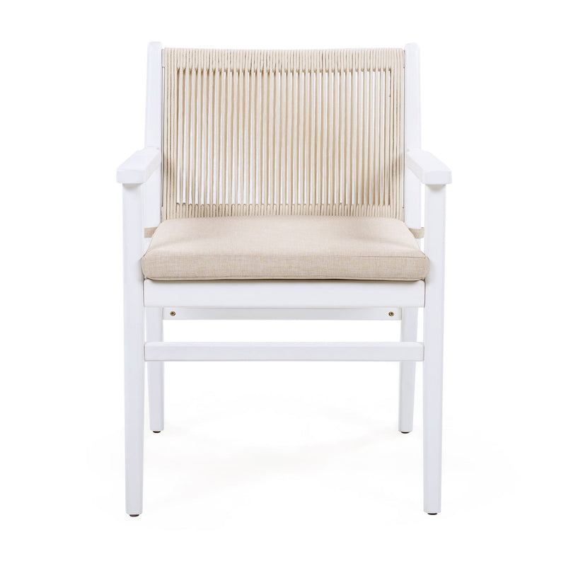 Outdoor Dining Armchair (Set of 2) - Beige / White