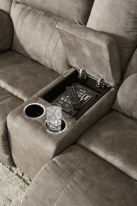 Laresview - Dbl Reclining Loveseat with Console - Fossil