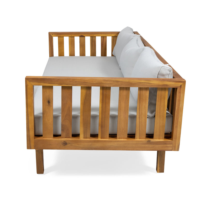 Claremont - 3 Seater Daybed Teak Acacia Wood Water Resistant Cushions