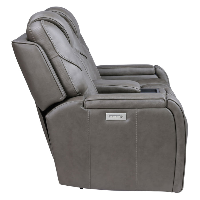 Daniel - 3 Piece Triple-Power Leather Reclining Set - Gray