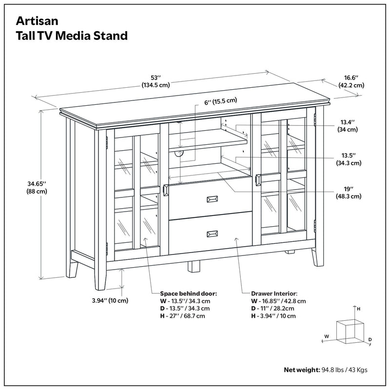 Artisan - TV Stand For TVs - Dark Brown
